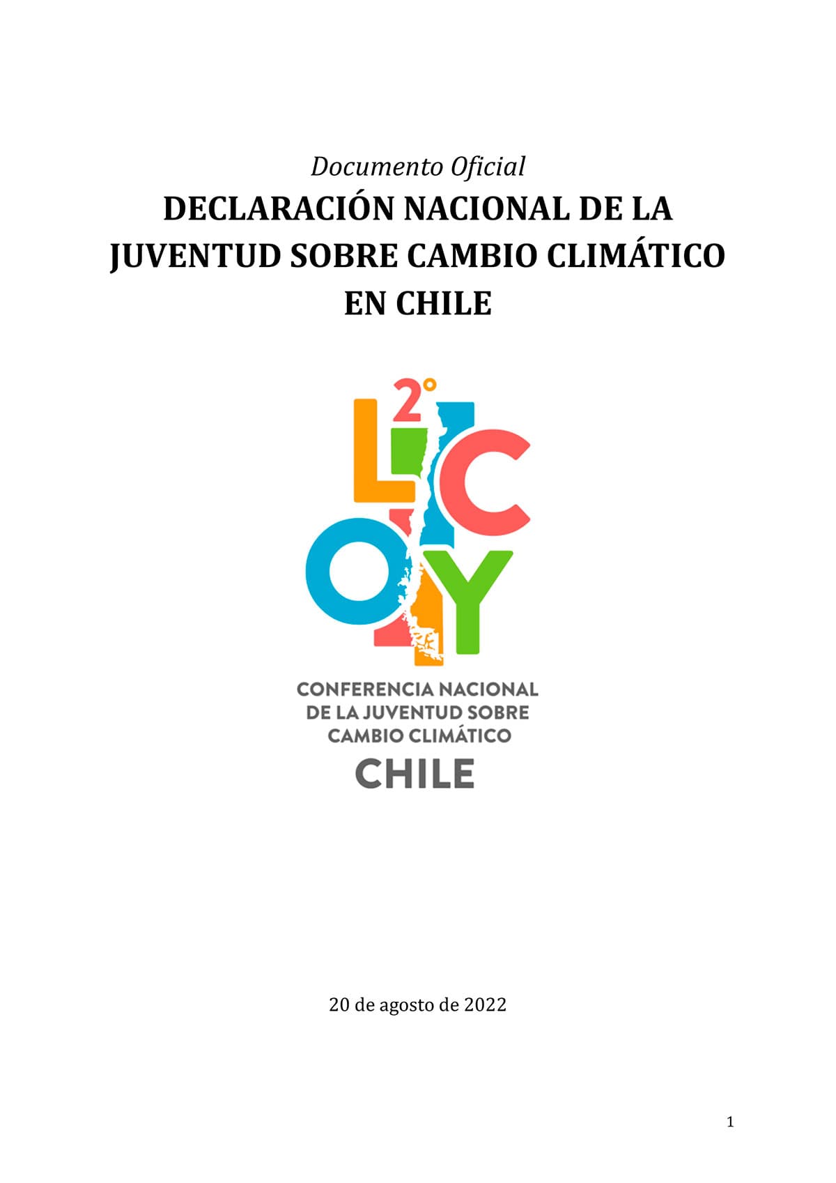 Declaración LCOY Chile 2022